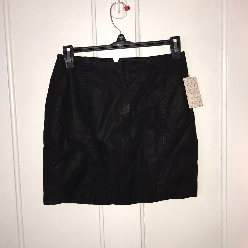 Free people black leather skirt